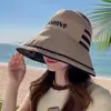 Sombrero de Sol de Ala Ancha a Cuadros Fresco y Sencillo para Proteger del Sol en Verano, Estilo Delgado Transpirable con Correa a Prueba de Viento, Sombrero Bucket Casual Versátil para Primavera y Verano
