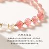 Pulsera de Cuentas de Cristal de Fresa Natural Pulsera Chapada en Oro de 14K Pulsera de Cristal para Novia Pulsera de Perlas de Cristal para Mujer Sentido Premium Venta al por Mayor