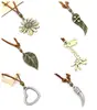 Collar de cordón de cuero vintage, con colgantes de aleación de zinc de girasol, jirafa, hoja, corazón, ala y colmillo de lobo, adecuado para suéteres
