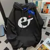 Sudadera con Capucha Estampada de Nuevo Diseño de Moda Estilo Americano para Otoño e Invierno, Engrosada y Forrada de Felpa, Top Casual Versátil para Mujer