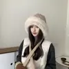 Nuevo Sombrero Mongol Versión Coreana con Forro Polar, Piel Sintética de Visón, Cálido Sombrero de Pescador para Mujer, Hace que la Cara Parezca Más Pequeña, Gorro de Invierno Engrosado de Copa Plana