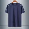 Camiseta de Manga Corta Transpirable de Seda de Hielo Fina de Secado Rápido para Hombre, Top Deportivo de Verano para Fitness, Ropa Casual de Verano, Elástica T