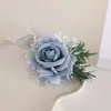 Casamento Estilo Floresta Floral Rosa Artificial Celebração de Negócios Flor para Convidados Lapela Flor de Pulso Suprimentos para Casamento Acessórios