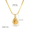 Collar Colgante de Luna en Acero Inoxidable y Oro de 18 Quilates Cadena Sencilla de Hueso de Serpiente Cadena para Clavícula Colgante Redondo Cuadrado Transfronterizo Europeo y Americano