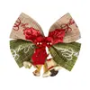 Decoración navideña moño accesorios diy mini campana de lino colgante para árbol de Navidad regalo materiales para envolver regalos