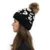 2020 Amazon outono e inverno Novo chapéu de tricô com bola de pelo encaracolada estampa de leopardo moda feminina chapéu de lã quente com bola de pelo