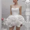 Vestido de Diseñador de Nicho Primavera 2025 Nuevo Sexy sin Tirantes Floral Tridimensional Elegante Blanco Vestido de Fiesta de Noche