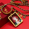 Hecho a Mano Arena Gruesa Ocho Grandes Protectores Tibetano Clásico Exquisito Pintado a Mano Thangka Zodiaco Buda Amuleto Collar Colgante Gau