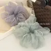 Goma para el pelo de malla con lunares y perlas estilo coreano, accesorio de moda para coletas bajas y moños