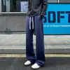 Calça de moletom masculina com corte enviesado estilo americano, novo modelo outono 2026, plus size, perna reta, emagrecedora, casual, esportiva