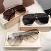 Gafas de Sol Estilo Aviador para Hombre Sensación de Alta Gama Cachorros Atractivas Reflectantes Color Claro Té Integradas A prueba de Viento para Montar al Aire Libre Gafas para Mujer