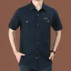Camisa Militar de Manga Corta Nueva de Verano Delgada para Hombre Casual al Aire Libre Algodón Talla Grande Multibolsillos Ropa de Trabajo Juvenil