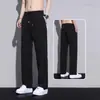 Pantalones Casuales Delgados de Seda de Hielo para Hombre Secado Rápido Estilo Coreano Pierna Recta Holgados Deportivos Secado Rápido Pantalones Casuales para Hombre para Verano