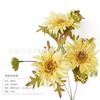 Crisântemo fulang artificial único, girassol de casamento, flor de seda com chumbo de estrada, crisântemo africano, flor decorativa para sala de estar e mesa de jantar