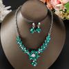 Conjunto de 2 piezas de collar y pendientes vintage con diseño de explosiones europeas y americanas para mujer, joyería exagerada con flores, nuevos accesorios de boda para novias.