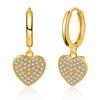 Deseo colgante de corazón de durazno aretes dulces y geniales aretes chapados en oro de 18 quilates temperamento fresco europeo y americano circonita incrustada aretes lindos