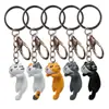 Versión Coreana Caricatura Lindo Gato Acostado Figura Llavero DIY Mosquetón Colgante para Bolso