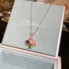Molino de Viento Giratorio~Collar de Gota de Agua Flor de Circonita de Colores, Cadena de Clavícula Suave y Dulce para Niñas, Accesorio de Cuello de Lujo Ligero para Mujeres
