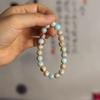 Accesorios para Mejores Amigos y Parejas, Pulsera Sencilla de Piedra Shoushan Verde para Hombres y Mujeres, Estilo Artístico, Joyería de Estilo Europeo y Americano