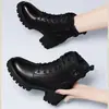 Nueva colección otoño/invierno 2026: Botines de estilo británico, antideslizantes, con tacón grueso, versátiles y forrados de forro polar, botines de tacón grueso para mujer, piel suave y algodón