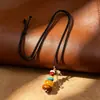 Pingente de Contas Mani Feito à Mão Ágata Natural e Lápis-lazúli Acessórios DIY Colar Estilo Étnico Design