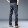 Calça Masculina de Algodão Puro de Alta Qualidade 2026 Nova Primavera/Verão Leve Business Elástica Reta Casual para Homens Respirável e Absorvente de Suor