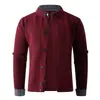 Suéter Cardigan para Hombre Estilo Chic Americano Patchwork Falso Dos Piezas Tejido de Punto de Alta Gama Perezoso Casual Deportivo Chaqueta de Pareja