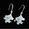 Pendientes de Zirconia con Forma Irregular de Hoja de Ginkgo Azul Diseño para Mujer Pendientes Únicos de Nicho Pendientes Estilo Nuevo 2025