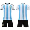 Conjunto de Uniforme de Fútbol de la Selección Nacional de Argentina Casa 22-23 Uniforme de Equipo para Hombre Jersey Ropa para Adultos y Niños Talla 14-2XL