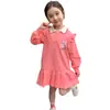 Vestido de Manga Larga para Niña de Primavera y Otoño, Elegante Vestido de Princesa de Otoño para Bebé con Cuello, Moderno Vestido Plisado para Niños