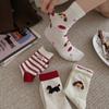 Calcetines Coreanos para Mujer Calcetines de Perro Ins Caricatura Linda Otoño e Invierno Algodón Puro Calcetines de Media Pantorrilla para Mujer Calcetines de Felpa Perro Dachshund para Mujer