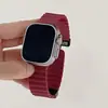 Adequado para AppleWatch789 Pulseira Apple Watch iwatch10 Geração se Silicone Marinho Magnético Dobrável Relógio