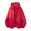 Una Chaqueta Cortavientos Acolchada del Mismo Estilo con Capucha para Mujer Ligera Cortavientos Impermeable Ropa Exterior Moda Masculina Abrigo de Algodón Cálido Estampado