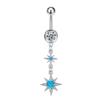 Europeo y Americano Transfronterizo Nuevo Cobre Incrustado Zirconio Colgante Luna Estrella Nueva Joyería para Perforación Corporal Uña para Ombligo Anillo para Ombligo
