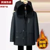 Abrigo de Algodón para Hombre con Cuello de Piel Desmontable, Engrosado y Forrado de Felpa para Abrigo, Chaqueta de Algodón Rellena para Hombres de Mediana Edad y Mayores, Abrigo de Invierno para Papá