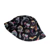 Sombrero de Cubo Colorido con Estampado Digital de Hongos para Hombres y Mujeres, Sombrero de Sol de Verano para Protección Solar, Sombrero de Moda Reversible para Exteriores