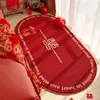 Tapete Festivo Vermelho de Imitação de Caxemira Decoração de Quarto de Casamento Quarto de Dormir Tapete Refrescante ao Lado da Cama Sala de Estar de Casa Manta Antiderrapante