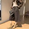 Calça de perna larga estilo retrô com estampa de leopardo, modelagem solta, emagrecedora, elegante e fluida para primavera e outono, disponível em tamanhos grandes, com corte reto e comprimento casual de três quartos