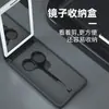 Espejo de Maquillaje para Coche Nuevo de Mano Portátil Espejo Plegable Portátil Espejo abatible Caja de Almacenamiento Espejo de Bolsillo HD