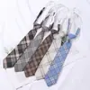 Corbata Pequeña Jk Estilo Universitario Femenino Cuadros Perezoso Uniforme Japonés Estilo Harajuku Camisa Corbata de Lazo Ins Tendencia para Estudiantes Hombres y Mujeres