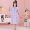 Camisón de Verano para Niñas, Algodón Nube de Manga Corta con Dibujos Animados Lindo Ropa de Dormir Infantil para Niñas, Ropa de Casa Ligera para Niños Mayores