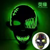 Máscara de Pirata Cicatrizada de Um Olho Transfronteiriça com Sangue Horror Luz Fria Máscara de Halloween Máscara Luminosa Led