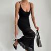 Vestido de punto bohemio para mujer europea y americana, vestido de verano para mujer de alta gama, corte entallado, vestido camisero para mujer pequeña, pura elegancia