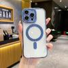 Adecuado para Funda de Teléfono Móvil Iphone16Pro Macarrón Transparente Galvanizado Succión Magnética Apple 15/14 Gama Alta Carcasa Blanda Anti