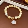 Pulsera de Perlas de Amor de Cristal de Fresa Artificial Sensación de Lujo Ligero de Alta Gama Pulsera Elástica Pulsera Comodín de Moda Fábrica