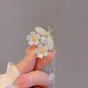 Exquisita Flor de Perla Mori Beauty Pasador Pequeño para el Cabello con Borla para Mujer Clip para Flequillo Lateral Pinza de Pato Pasador de Cabello para Mujer Verano