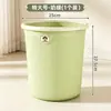 Papelera estilo Ins, engrosada y ampliada, papelera para uso doméstico en sala de estar, cocina y baño, cubo de almacenamiento de plástico de alta calidad con anillo de presión