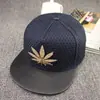 2025 Novo Boné de Beisebol com Logo Metálico de Folha de Bordo Transfronteiriço Aba Reta Chapéu Hip-Hop Masculino Chapéu de Sol com Tela Feminino Boné de Pato
