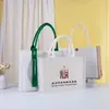 Fornecimento direto da fábrica bolsa de mão produtos criativos personalizados logo graffiti personalizado companheiro de publicidade presente sacola de compras de linho