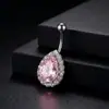 Piercing para el ombligo de acero inoxidable con forma de gota de agua y circonita, diseño transfronterizo de Amazon.